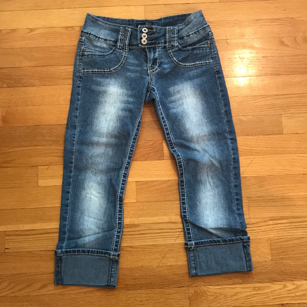 Angel Stretch Jean Capris Sz 5